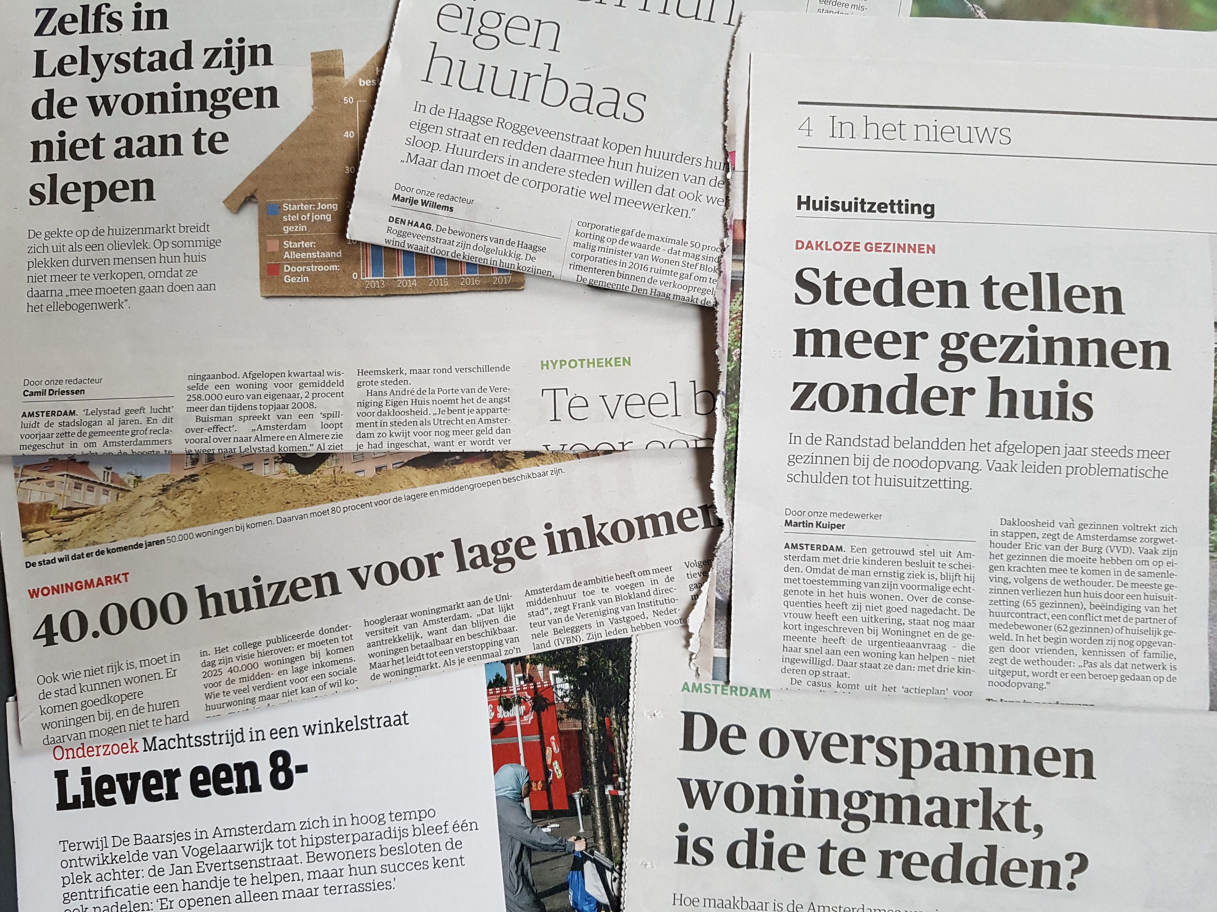 De rechtvaardige stad krantenkoppen.jpg