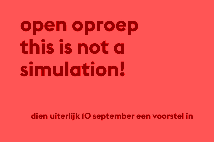 Open Oproep This is not a Simulation! openoproepthisisnotasimulation.jpg