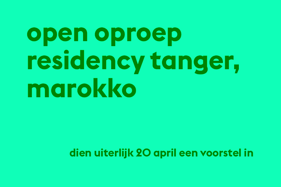 Open Oproep Residency Tanger, Marokko ooresidencytangermarokkowebgroen.jpg